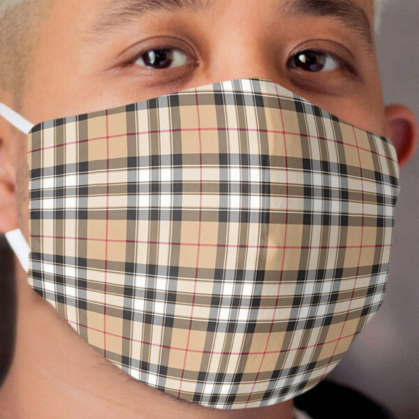 Pride of scotland gold tartan fabric texture Cloth Face Mask