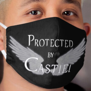 Protected by Castiel White Wings Cloth Face Mask