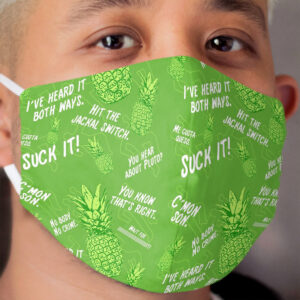 Psych Pineapple Hawaiian Print Cloth Face Mask