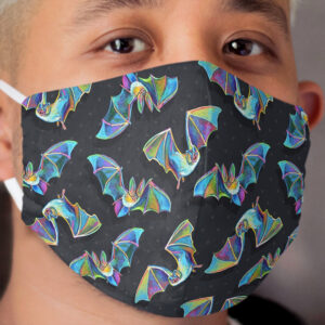 Psychedelic Bat Pattern by Robert Phelps Cloth Face Mask