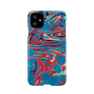 Psychedelic Blue Red Marbled Paper Phone Case