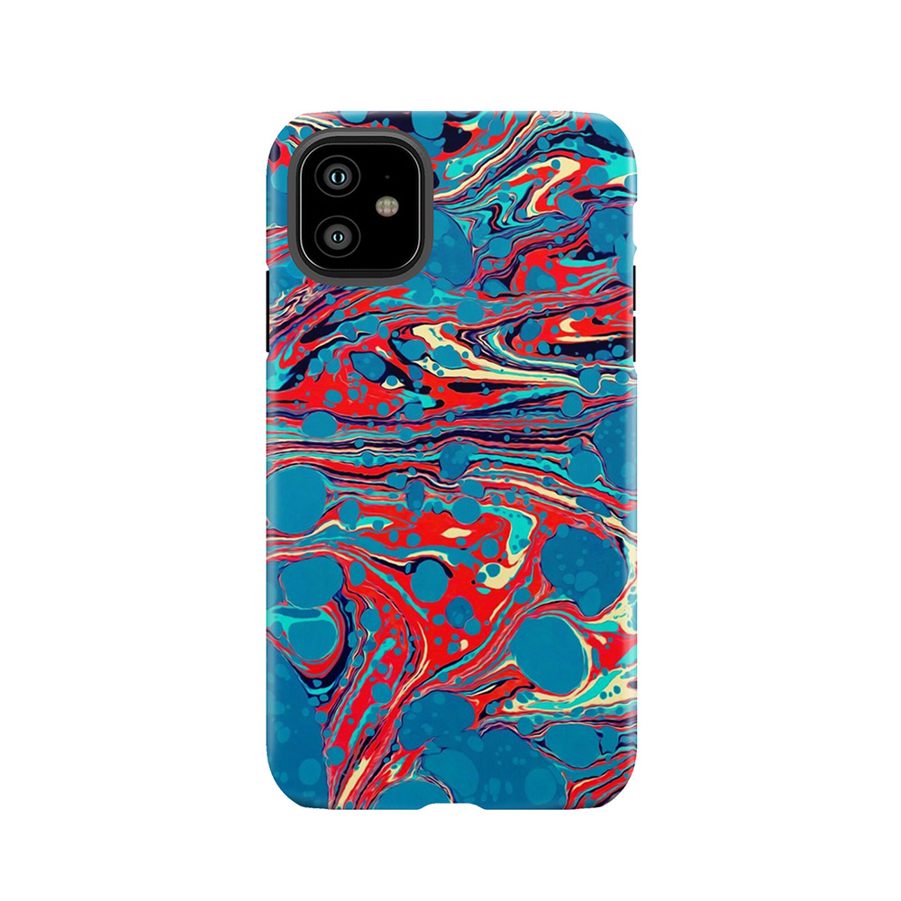 Psychedelic Blue Red Marbled Paper Tough Phone Case