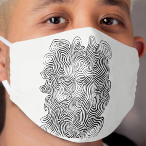 Psychedelic Optical Illusion Patterns - Jerry Garcia Face Zebra Stripes / Swirls Cloth Face Mask