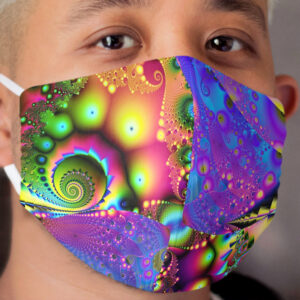 Psychedelic Rainbow Fractal Cloth Face Mask