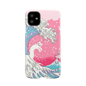 Psychodelic Bubblegum Kunagawa Surfer Cat Phone Case