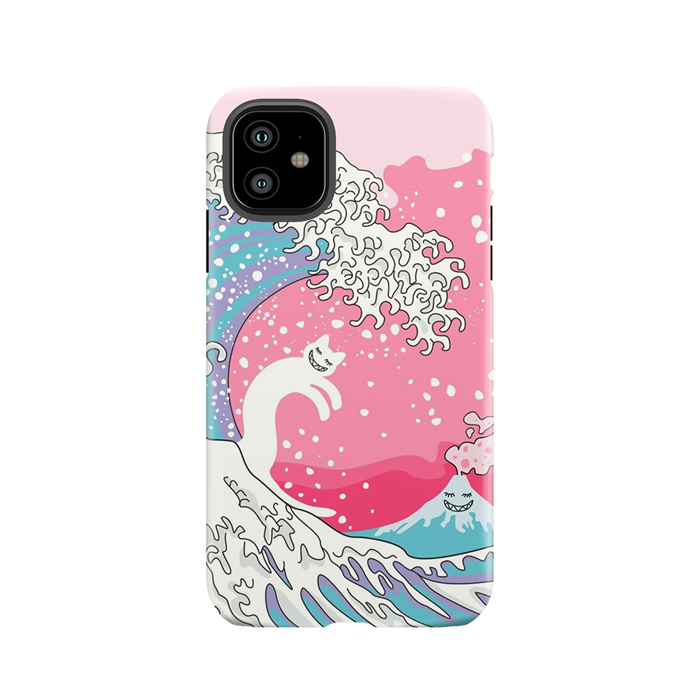 Psychodelic Bubblegum Kunagawa Surfer Cat Tough Phone Case