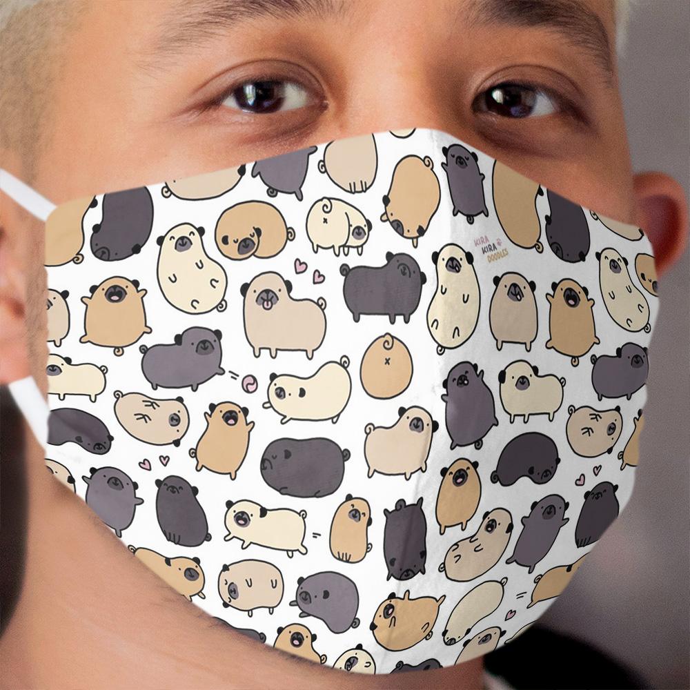 Pug Life Doodle Cloth Face Mask
