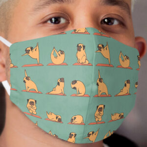 Pug Yoga Cloth Face Mask