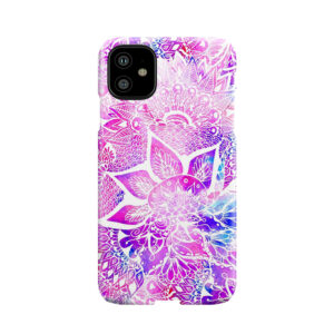 Purple Blue Henna Boho Floral Mandala Pattern Phone Case