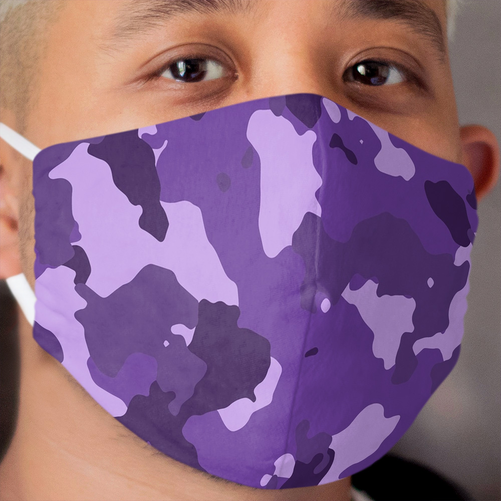 Purple Camouflage Cloth Face Mask