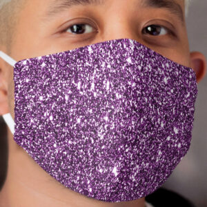 Purple Glitter Pattern Cloth Face Mask