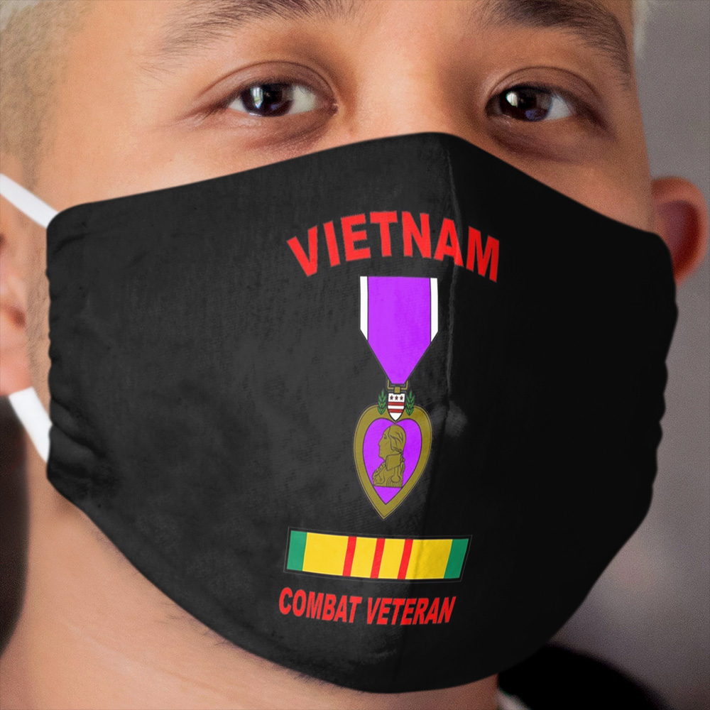 Purple Heart Vietnam Veteran Cloth Face Mask