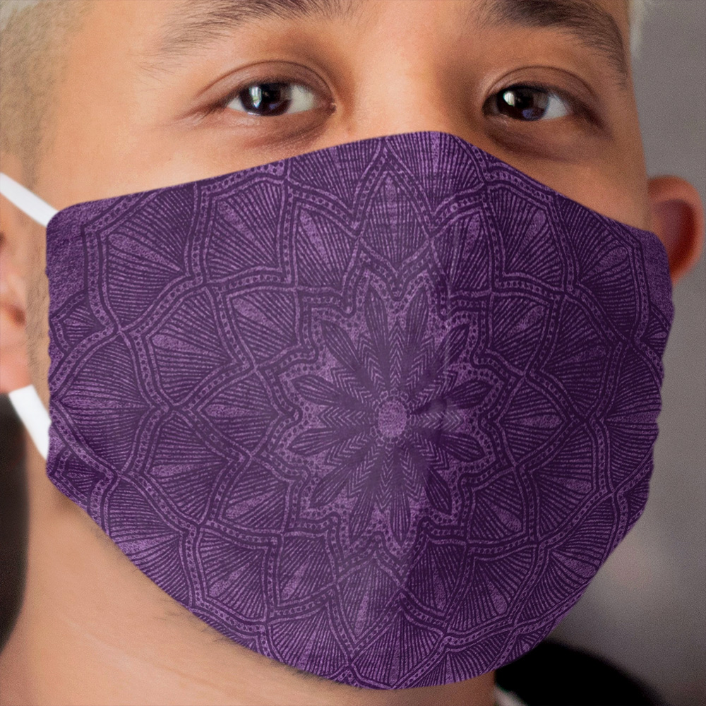 Purple Mandala Distressed Cloth Face Mask