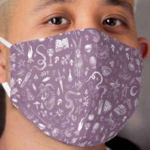 Purple Salem Witch Cloth Face Mask
