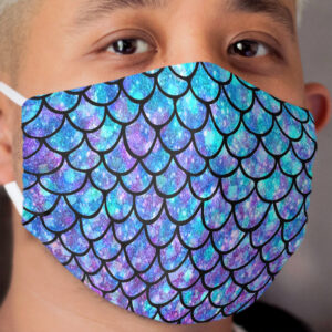 Purples & Blues Mermaid scales Cloth Face Mask
