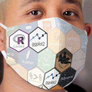 R hex fabric (small hexes) Cloth Face Mask