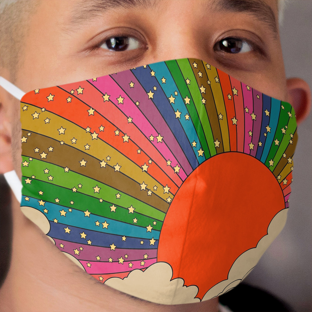 Rainbow 70s sun Cloth Face Mask