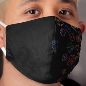 Rainbow Cascading Dice Cloth Face Mask