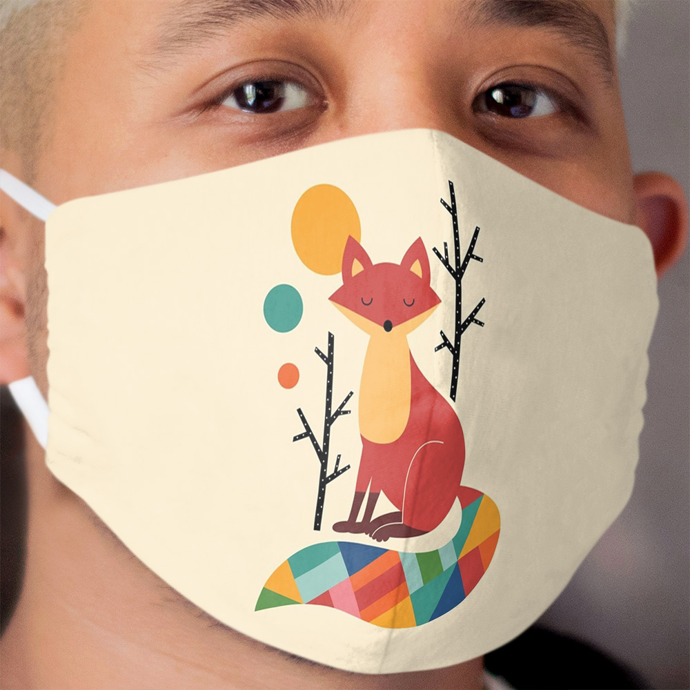 Rainbow Fox Cloth Face Mask