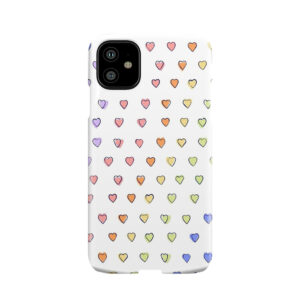 Rainbow Hearts Print Phone Case