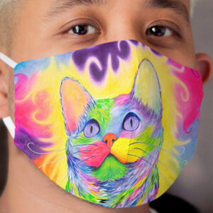 Rainbow Kitty Cat Cloth Face Mask