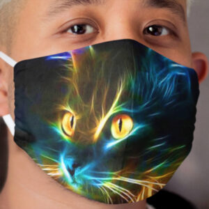Rainbow Neon Cat Cloth Face Mask