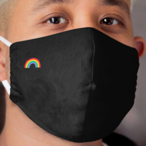 Rainbow on Black Background Cloth Face Mask