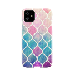 Rainbow Pastel Watercolor Moroccan Pattern Phone Case