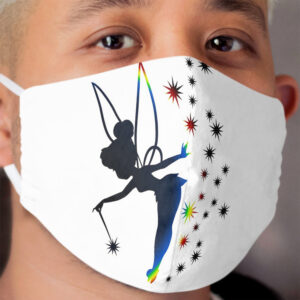 Rainbow Tinkerbell Sillhouette Cloth Face Mask