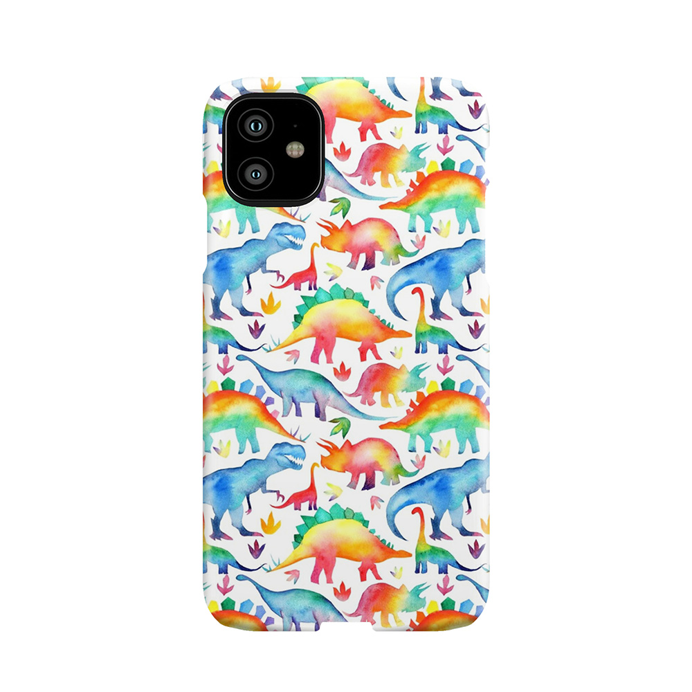 Rainbow Watercolour Dinosaurs Phone Case