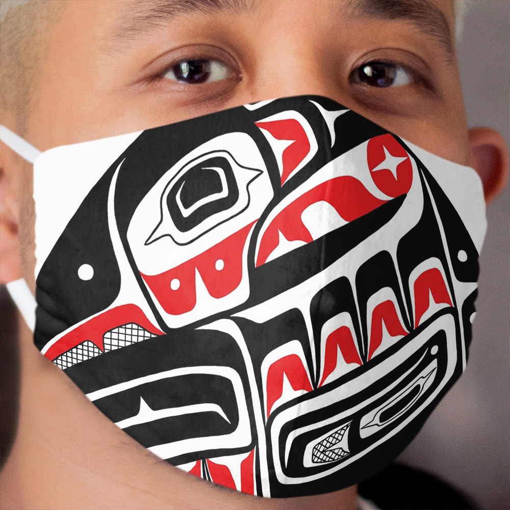 Raven Steals The Sun - Tlingit style, Native American Cloth Face Mask
