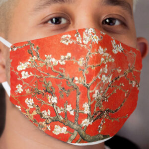Red Almond Blossoms Van Gogh (new color edit) Cloth Face Mask