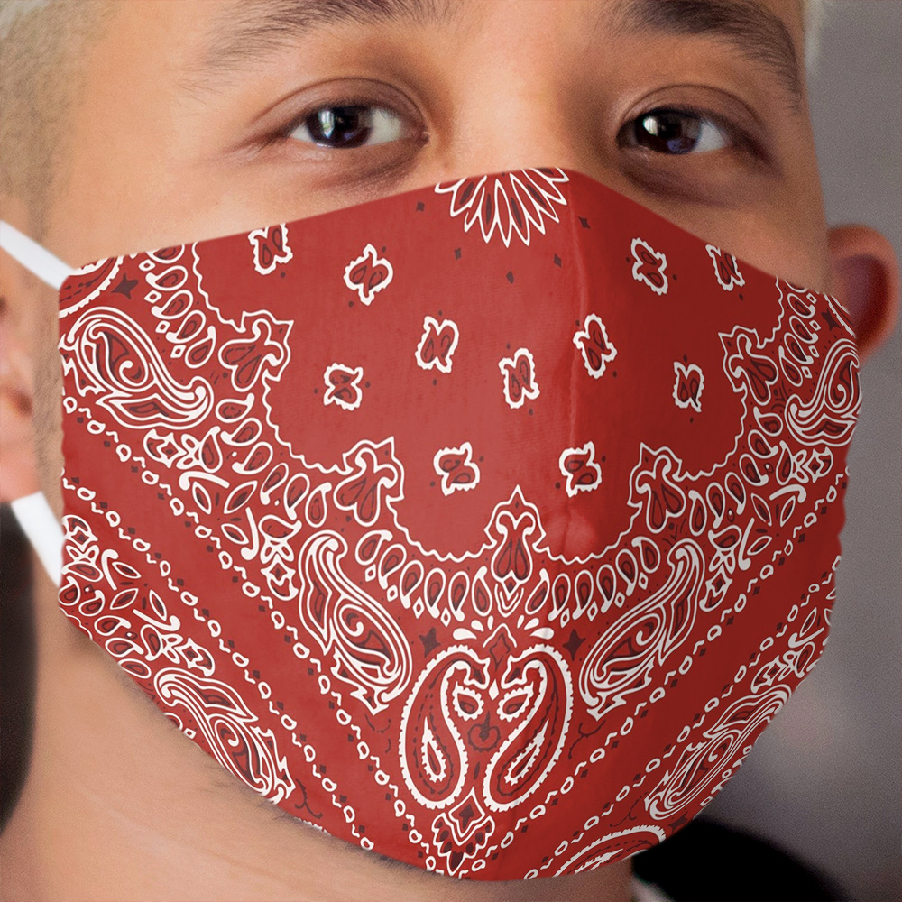 Red Bandana Cloth Face Mask 2