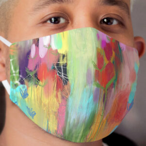 Red Flower Candy Meadow Cloth Face Mask