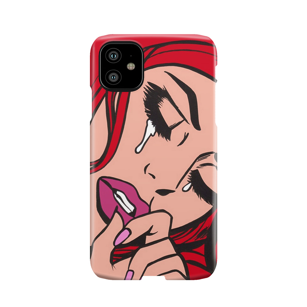 Red Hair Crying Comic Girl Phone Case