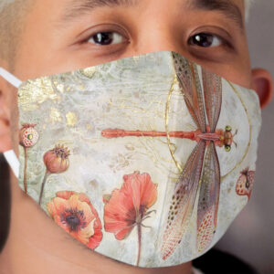 Red Jewel Damselfly Cloth Face Mask