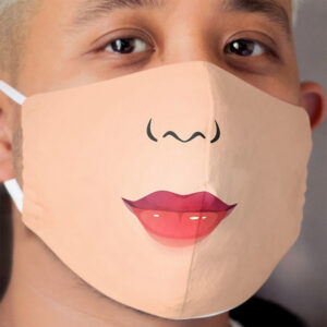 Red lips mouth icon set realistic Cloth Face Mask