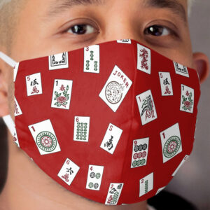 Red Mahjong Cloth Face Mask