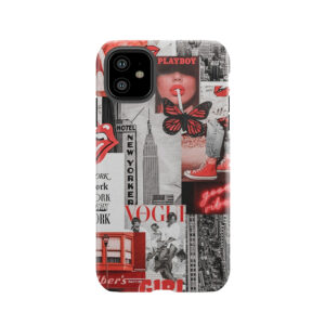 Red New York City Vogue Collage Tough Phone Case