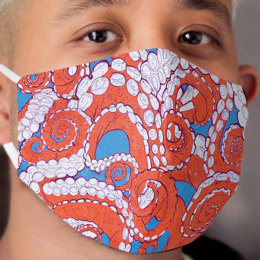 Red octopus tentacle Cloth Face Mask