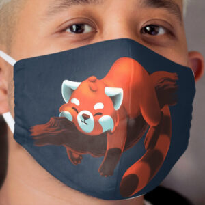 Red Panda Lazy Cloth Face Mask - Procrastination Animal - Cute Fluffy Animal Cloth Face Mask