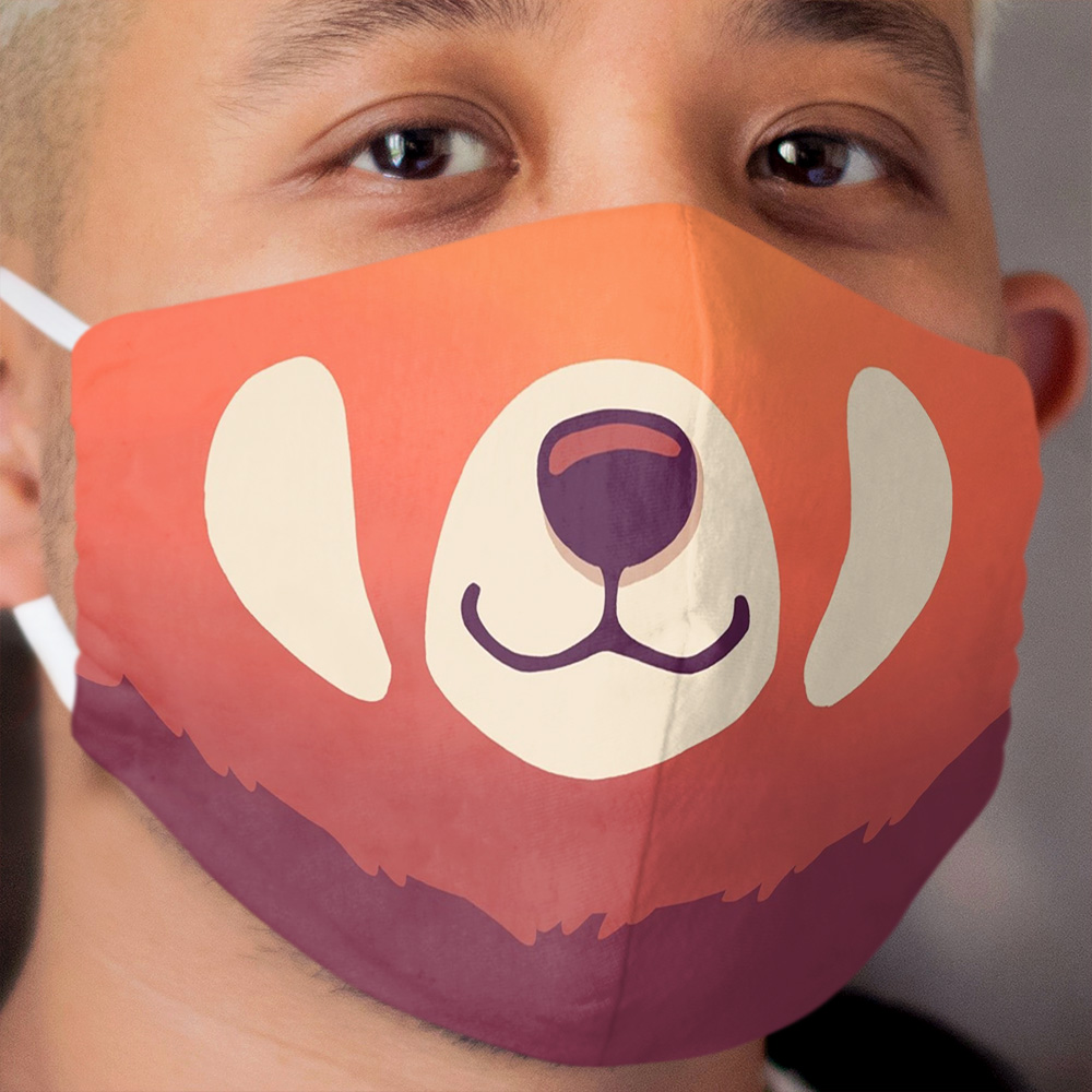 Red Panda Cloth Face Mask // Cute Wild Animal, Endangered Species, Kawaii Cloth Face Mask
