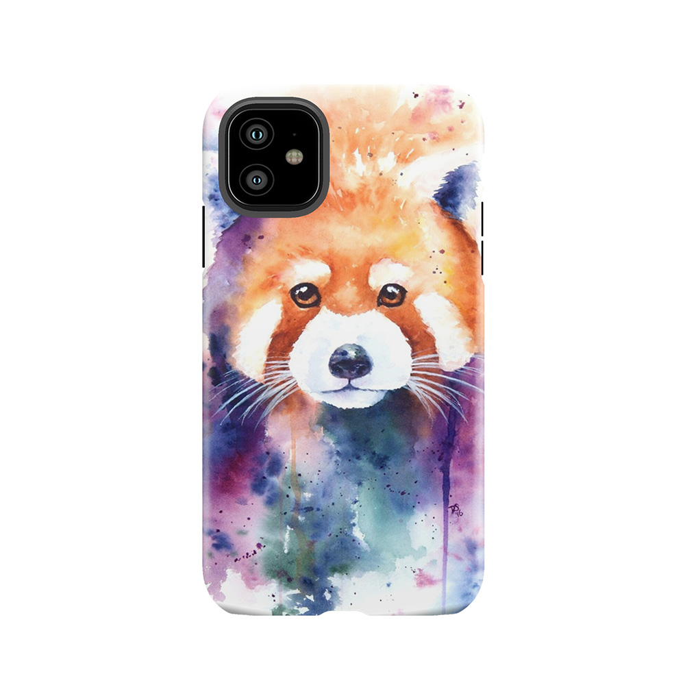 Red Panda Splash Watercolor Tough Phone Case
