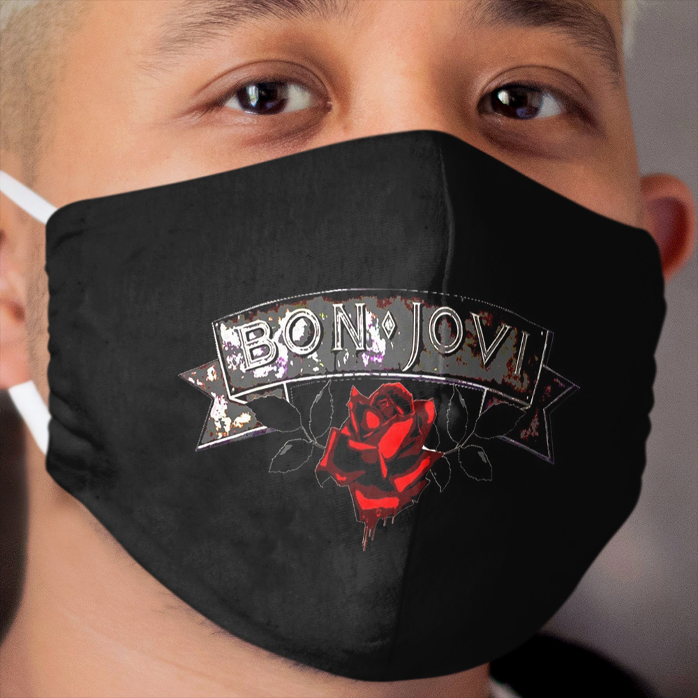 Red Rose & Bon Jovi Cloth Face Mask