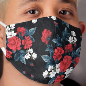Red rose flowers pattern Cloth Face Mask