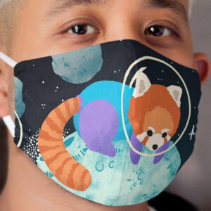 Red Space Pandas Cloth Face Mask