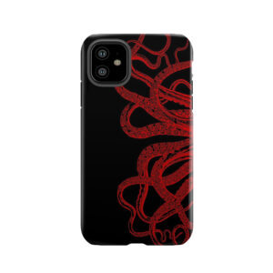 Red Vintage Octopus Tentacles Illustration Tough Phone Case