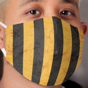 Retro Black and Gold Stripes Cloth Face Mask