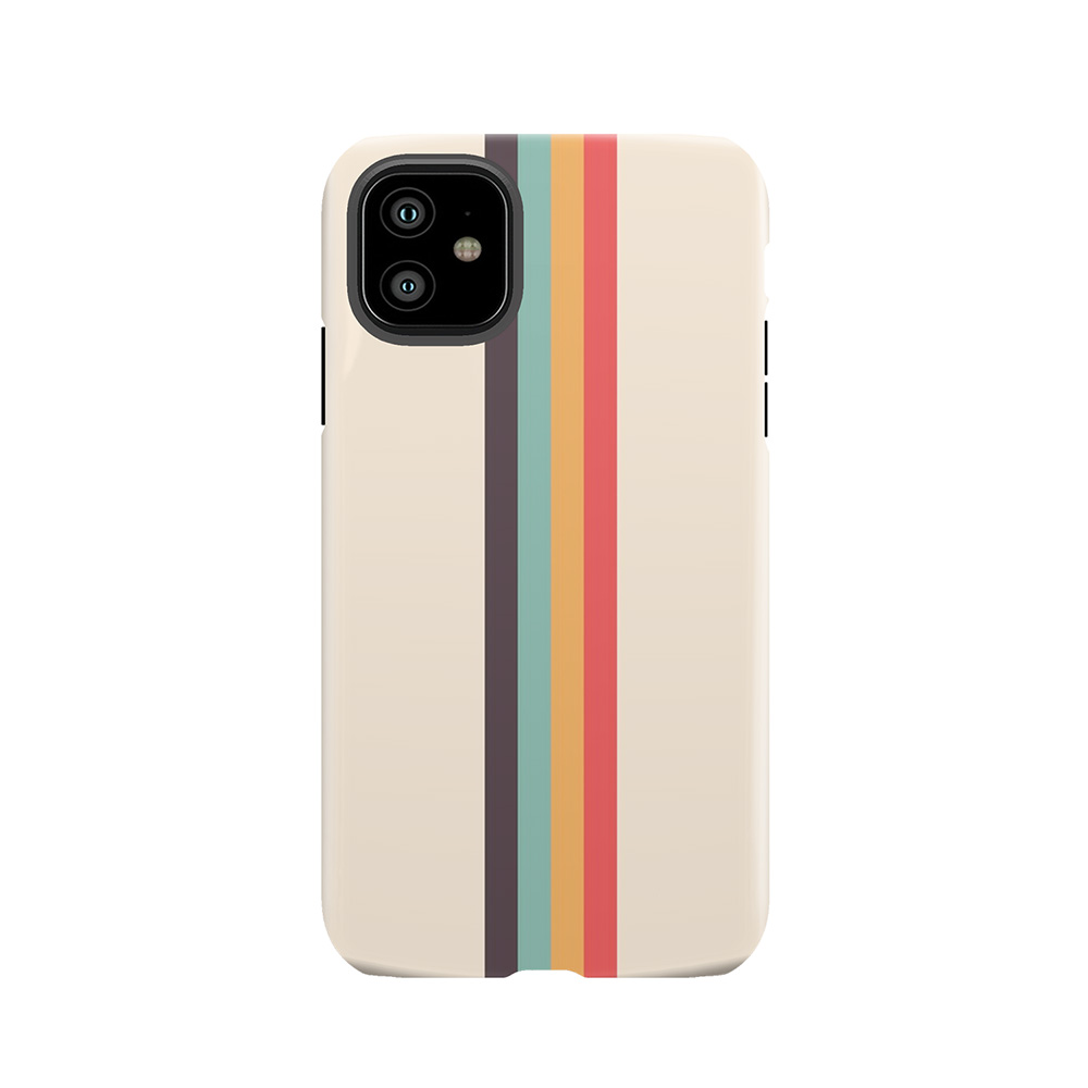 Retro Rainbow Stripe Tough Phone Case