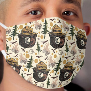 Retro Smokey bear pattern Cloth Face Mask